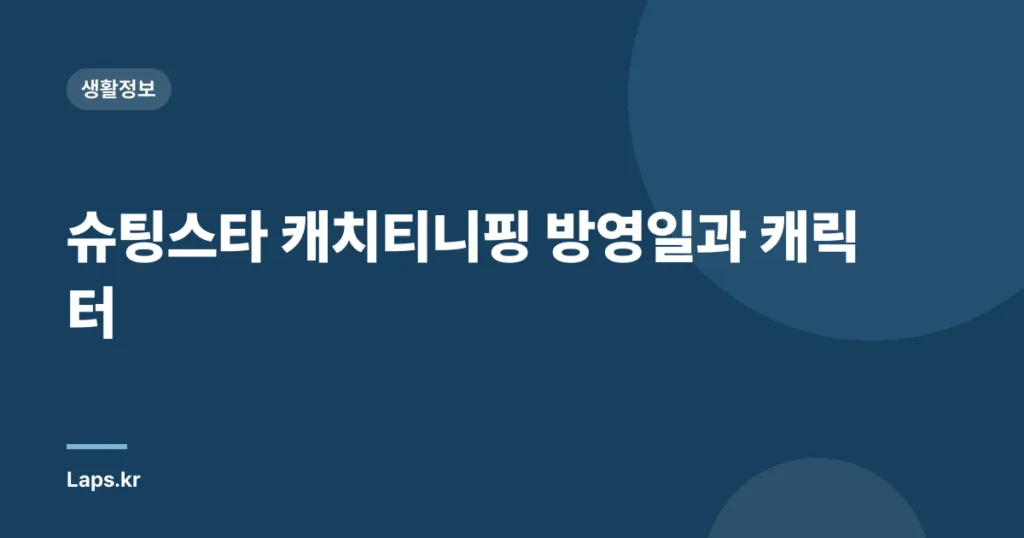 슈팅스타 캐치티니핑 방영일과 캐릭터