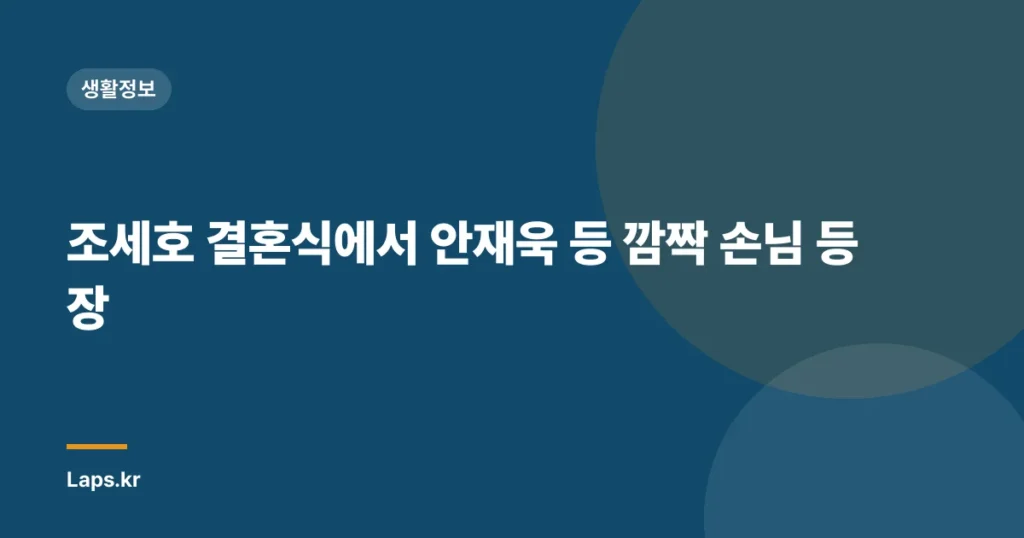 조세호 결혼식에서 안재욱 등 깜짝 손님 등장