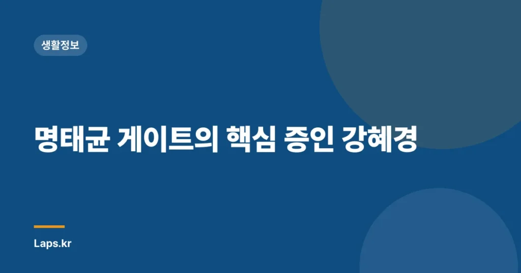 명태균 게이트의 핵심 증인 강혜경