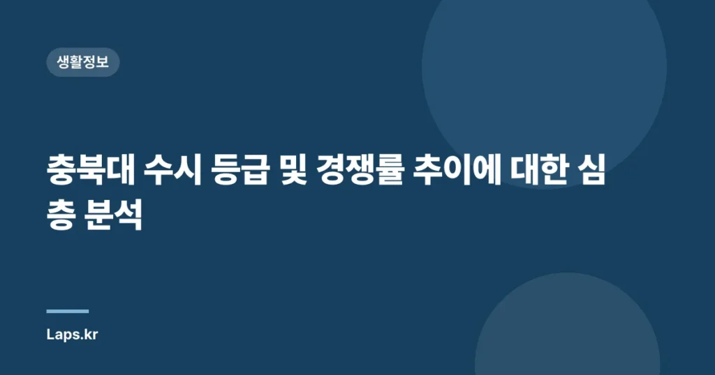 충북대 수시 등급 및 경쟁률 추이에 대한 심층 분석