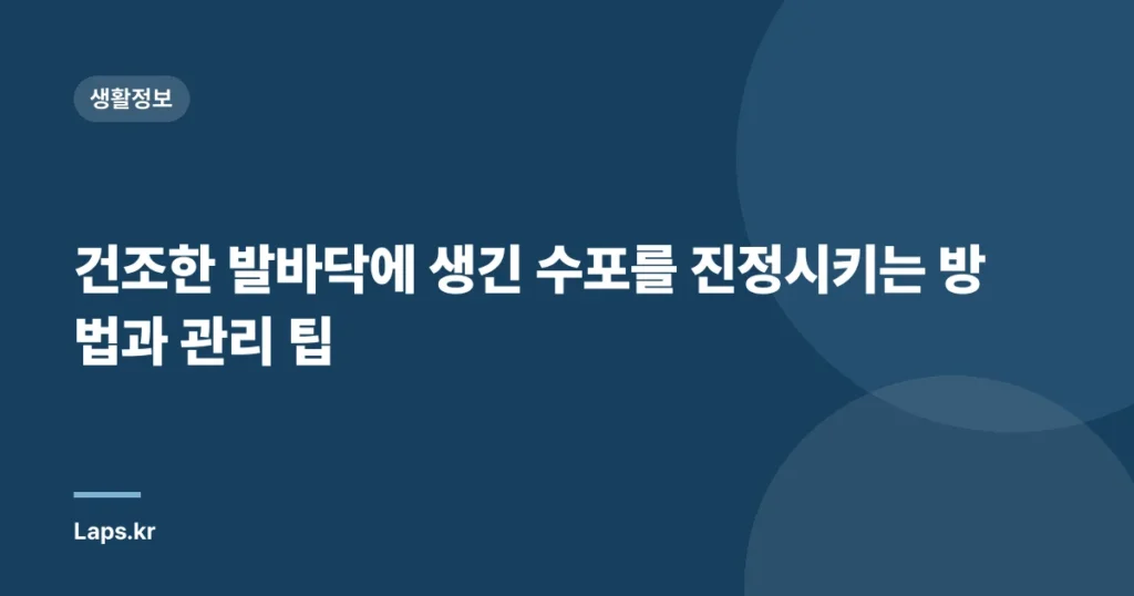 건조한 발바닥에 생긴 수포를 진정시키는 방법과 관리 팁