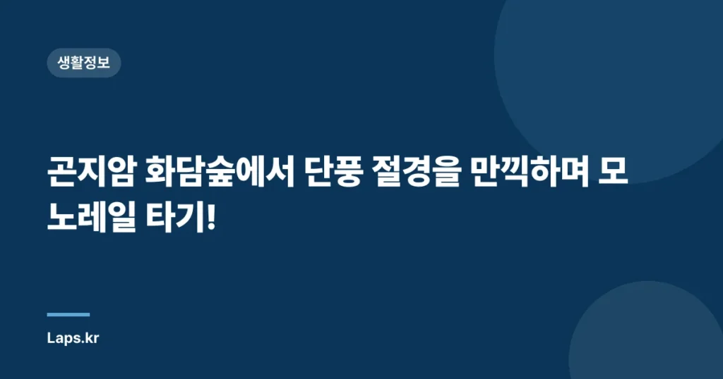 곤지암 화담숲에서 단풍 절경을 만끽하며 모노레일 타기!
