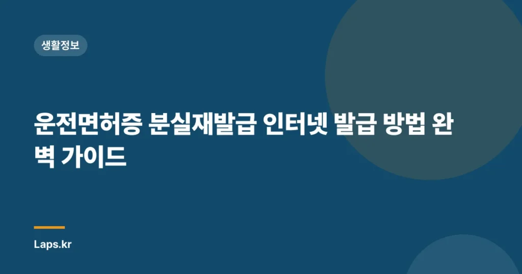 운전면허증 분실재발급 인터넷 발급 방법 완벽 가이드
