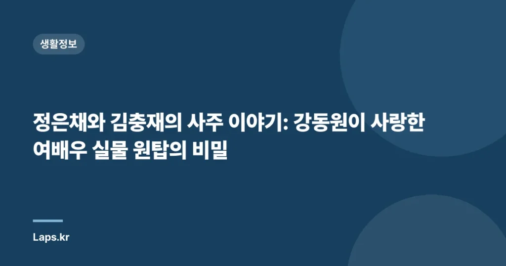 정은채와 김충재의 사주 이야기: 강동원이 사랑한 여배우 실물 원탑의 비밀