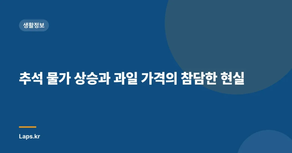 추석 물가 상승과 과일 가격의 참담한 현실