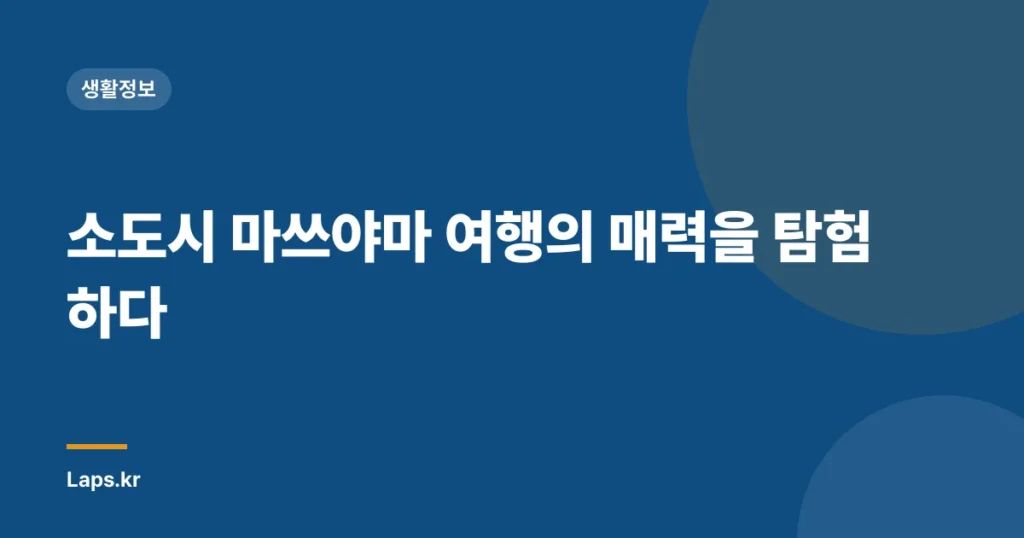 소도시 마쓰야마 여행의 매력을 탐험하다