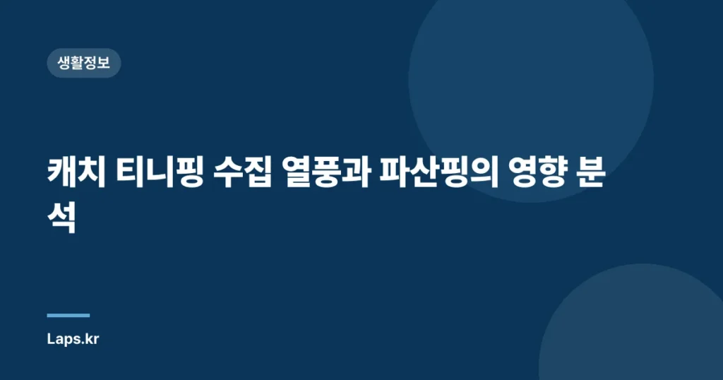캐치 티니핑 수집 열풍과 파산핑의 영향 분석
