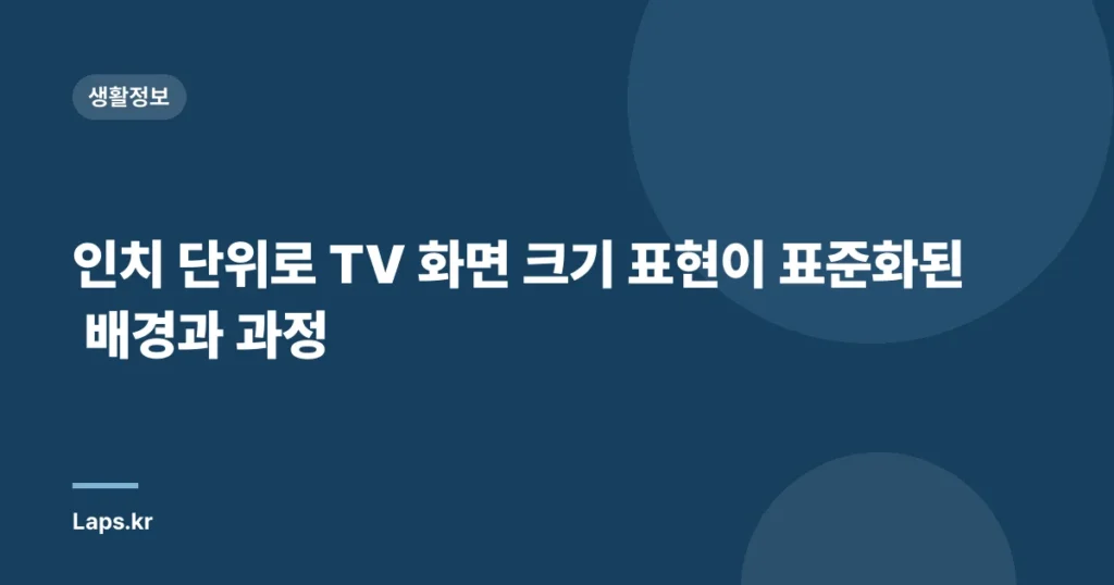 인치 단위로 TV 화면 크기 표현이 표준화된 배경과 과정