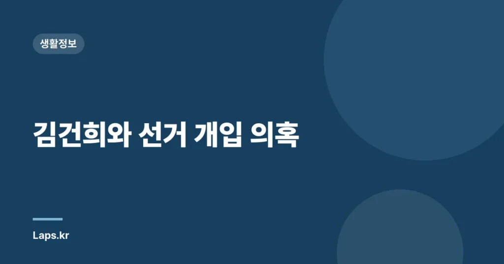 김건희와 선거 개입 의혹