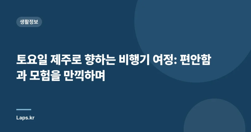 토요일 제주로 향하는 비행기 여정: 편안함과 모험을 만끽하며