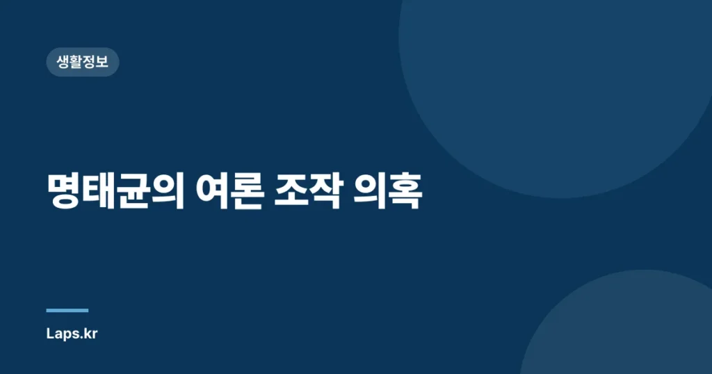 명태균의 여론 조작 의혹