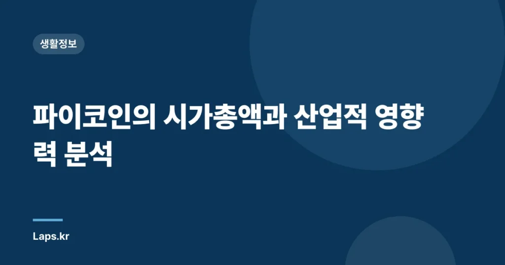 파이코인의 시가총액과 산업적 영향력 분석