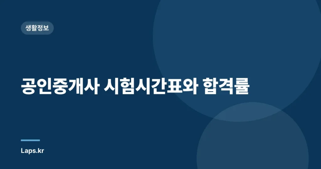 공인중개사 시험시간표와 합격률