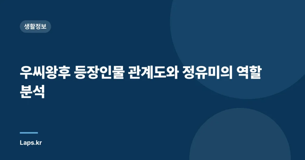 우씨왕후 등장인물 관계도와 정유미의 역할 분석