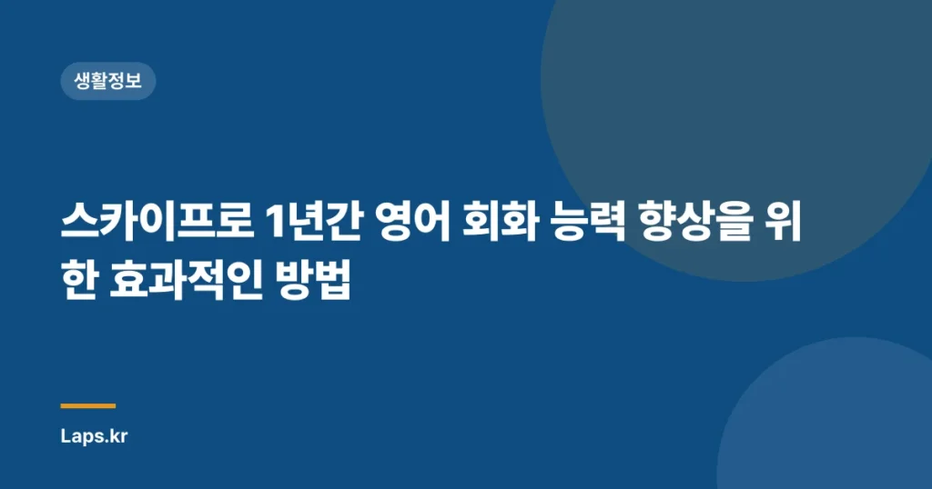 스카이프로 1년간 영어 회화 능력 향상을 위한 효과적인 방법
