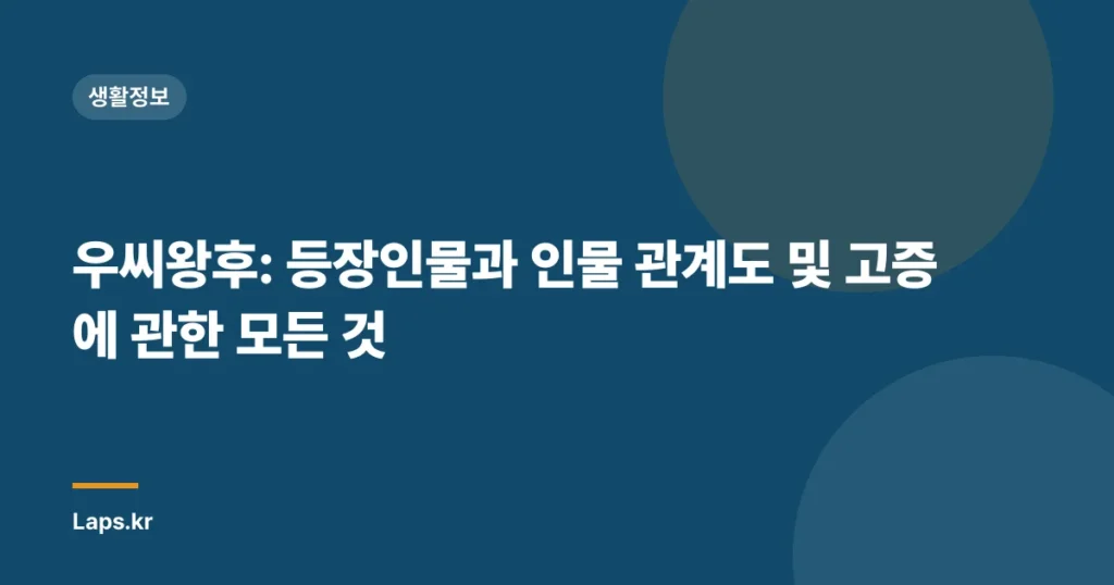 우씨왕후: 등장인물과 인물 관계도 및 고증에 관한 모든 것