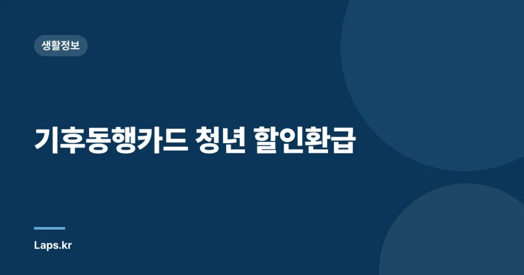 기후동행카드 청년 할인환급