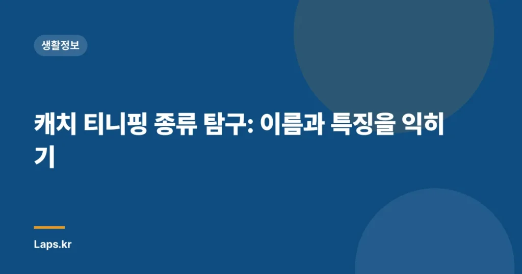캐치 티니핑 종류 탐구: 이름과 특징을 익히기