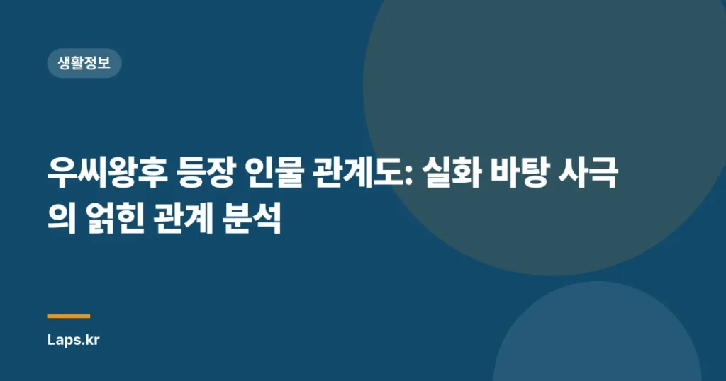 우씨왕후 등장 인물 관계도: 실화 바탕 사극의 얽힌 관계 분석