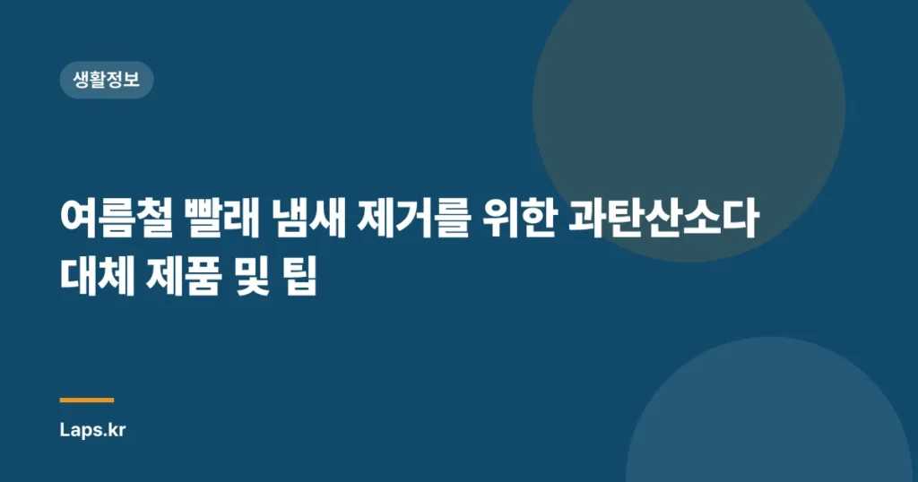 여름철 빨래 냄새 제거를 위한 과탄산소다 대체 제품 및 팁