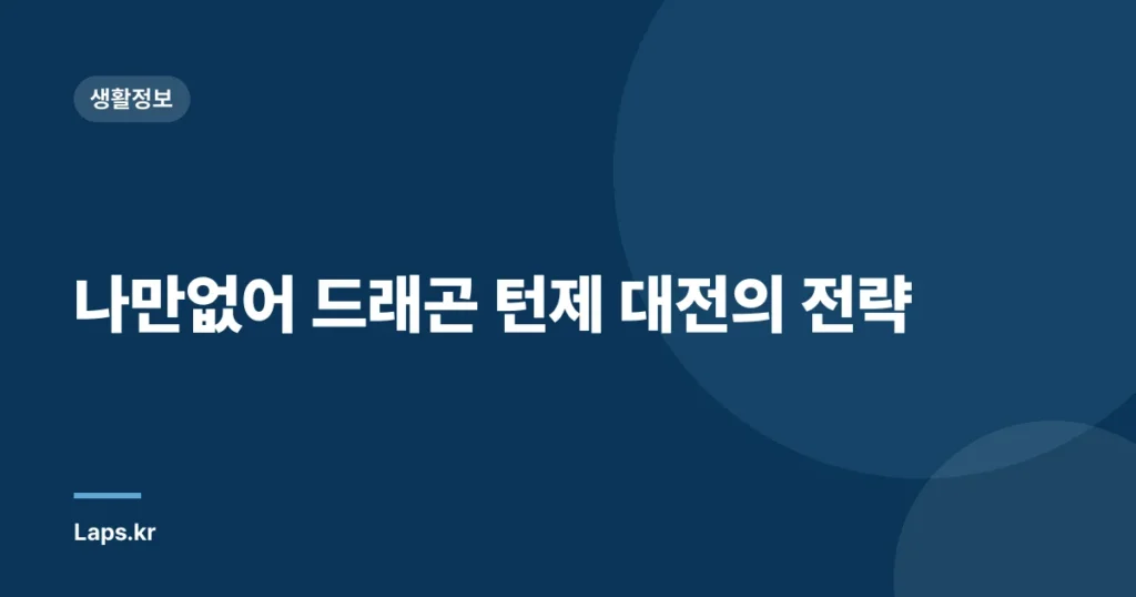 나만없어 드래곤 턴제 대전의 전략