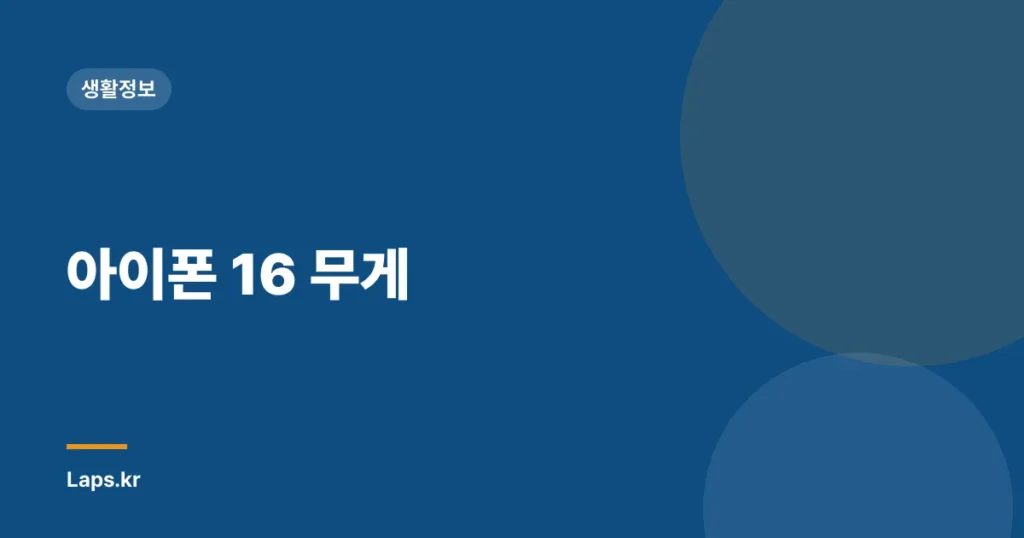 아이폰 16 무게