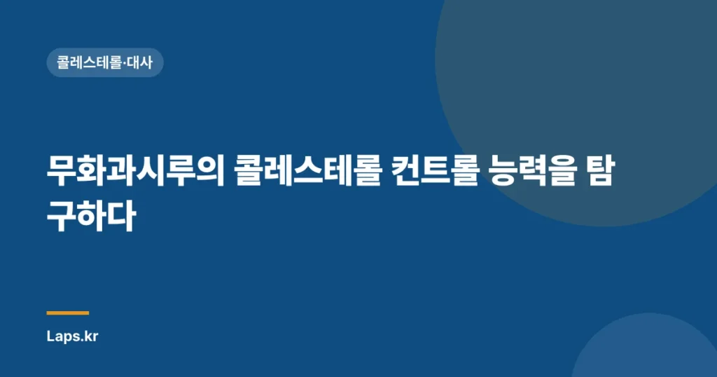 무화과시루의 콜레스테롤 컨트롤 능력을 탐구하다