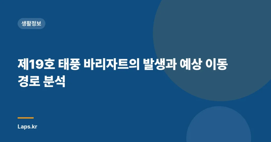 제19호 태풍 바리자트의 발생과 예상 이동 경로 분석