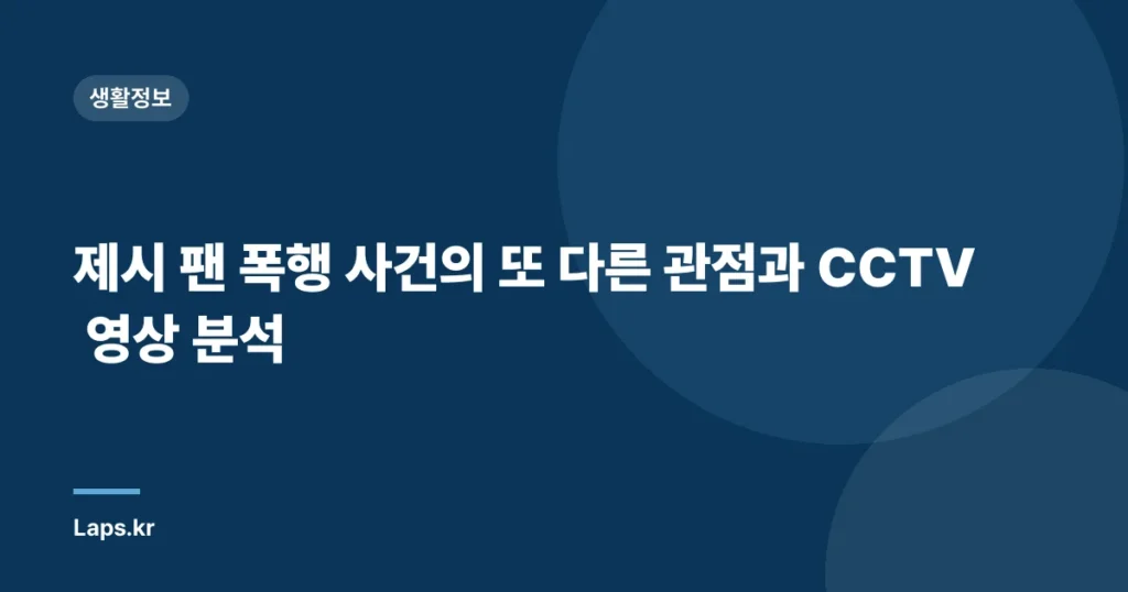 제시 팬 폭행 사건의 또 다른 관점과 CCTV 영상 분석