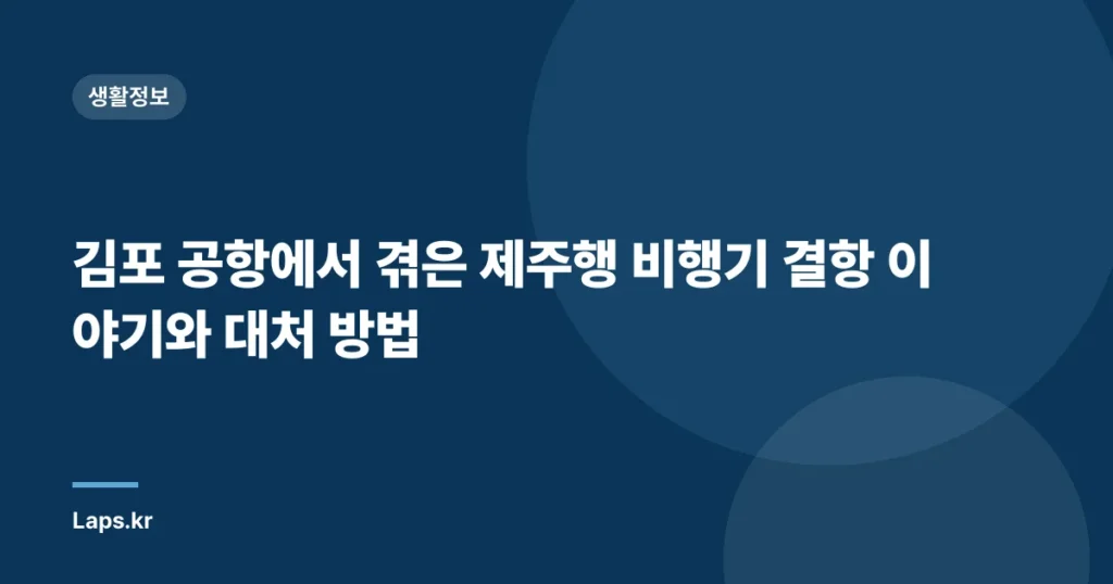 김포 공항에서 겪은 제주행 비행기 결항 이야기와 대처 방법