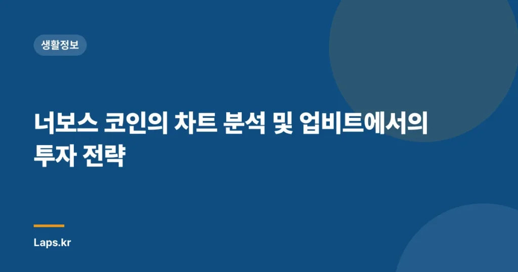 너보스 코인의 차트 분석 및 업비트에서의 투자 전략