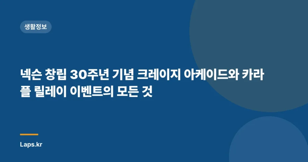 넥슨 창립 30주년 기념 크레이지 아케이드와 카라플 릴레이 이벤트의 모든 것