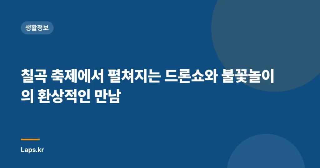 칠곡 축제에서 펼쳐지는 드론쇼와 불꽃놀이의 환상적인 만남