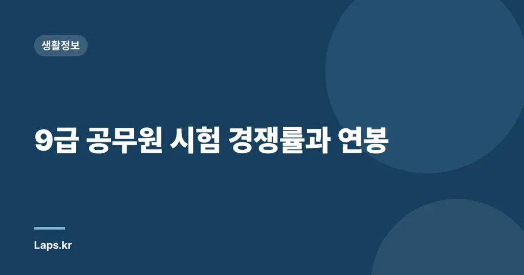 9급 공무원 시험 경쟁률과 연봉