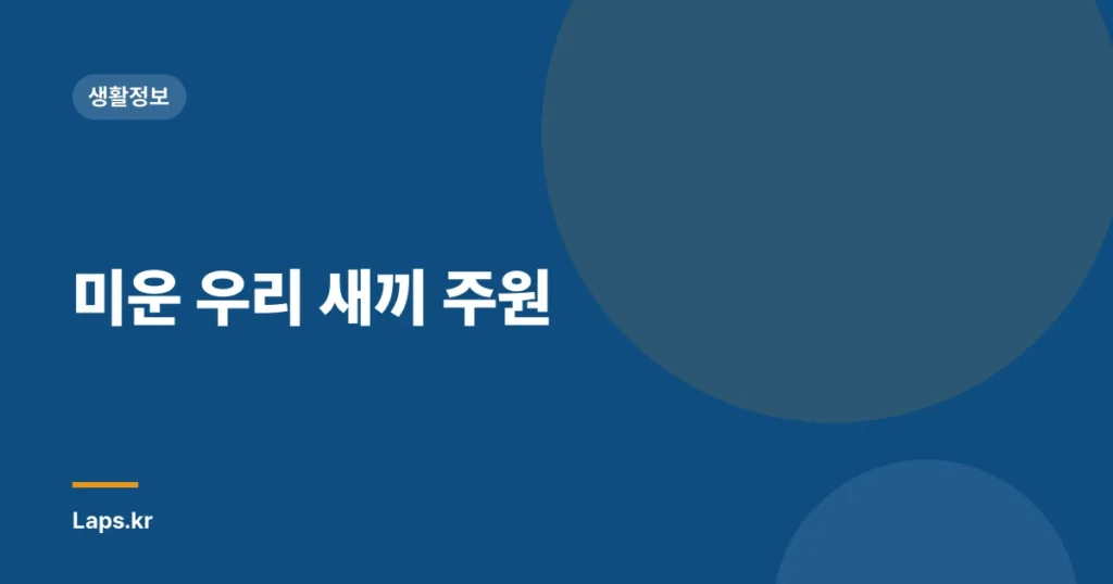 미운 우리 새끼 주원