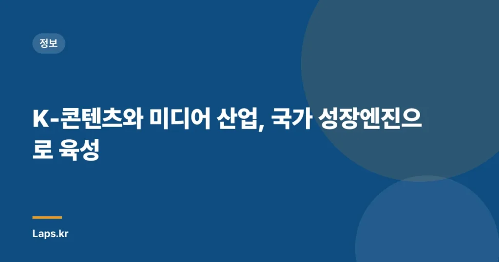 K-콘텐츠와 미디어 산업, 국가 성장엔진으로 육성