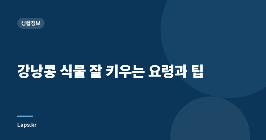 강낭콩 식물 잘 키우는 요령과 팁
