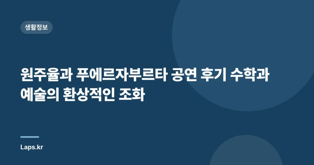 원주율과 푸에르자부르타 공연 후기 수학과 예술의 환상적인 조화