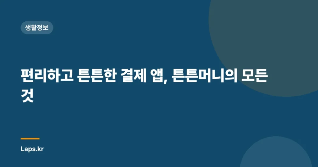 편리하고 튼튼한 결제 앱, 튼튼머니의 모든 것