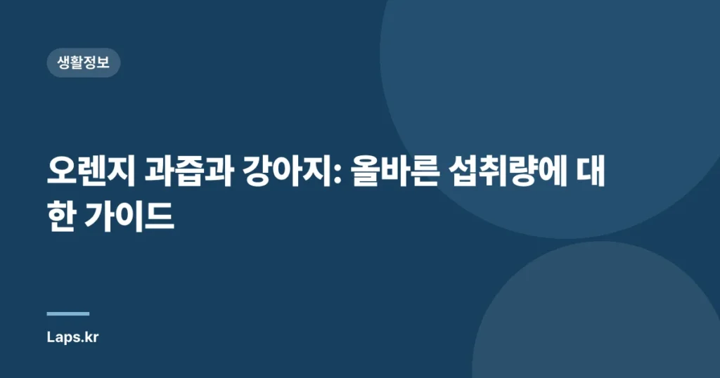 오렌지 과즙과 강아지: 올바른 섭취량에 대한 가이드