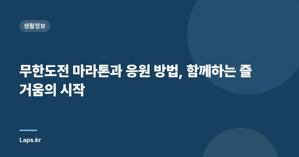 무한도전 마라톤과 응원 방법, 함께하는 즐거움의 시작