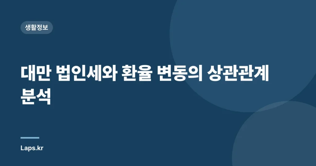 대만 법인세와 환율 변동의 상관관계 분석