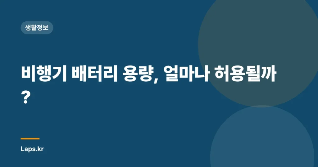 비행기 배터리 용량, 얼마나 허용될까?