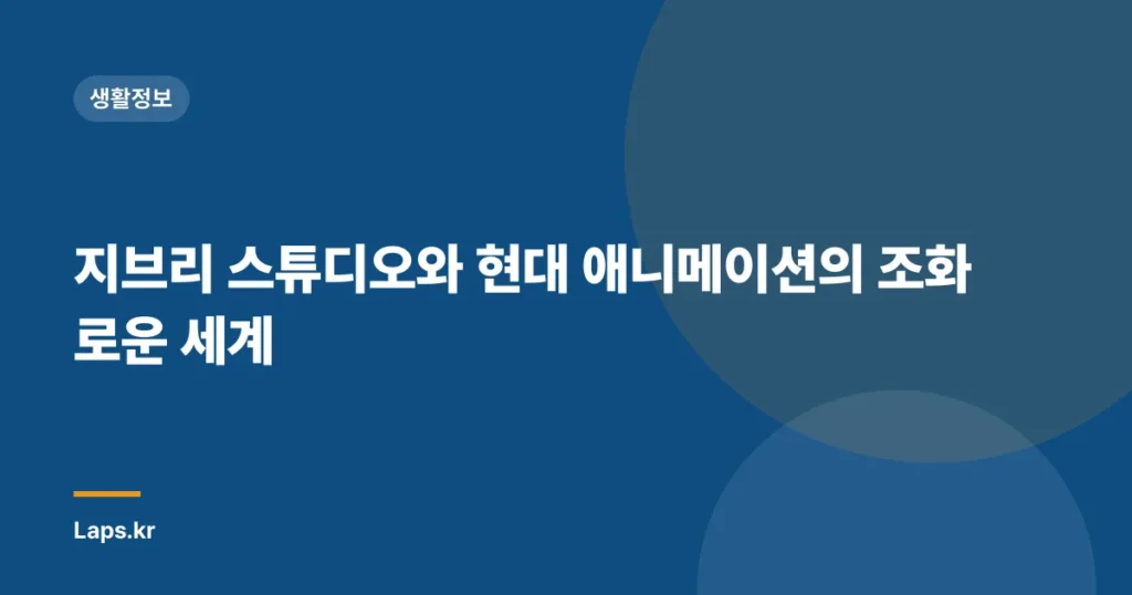 지브리 스튜디오와 현대 애니메이션의 조화로운 세계