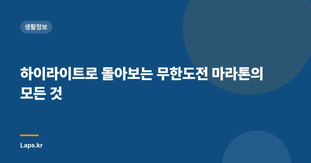 하이라이트로 돌아보는 무한도전 마라톤의 모든 것