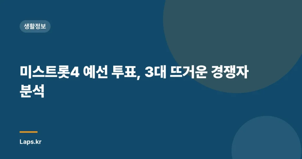 미스트롯4 예선 투표, 3대 뜨거운 경쟁자 분석
