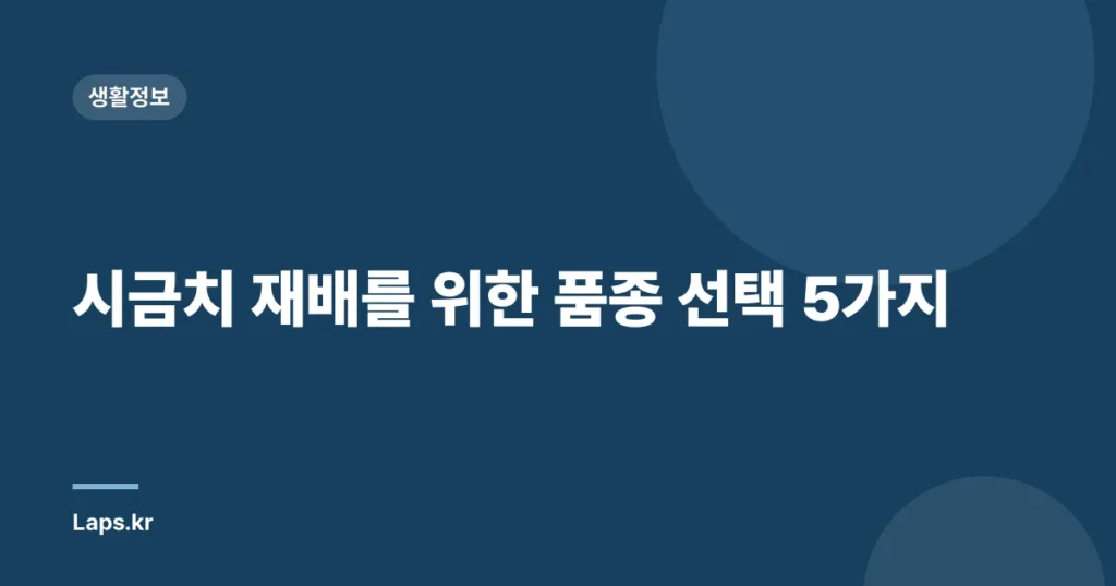 시금치 재배를 위한 품종 선택 5가지