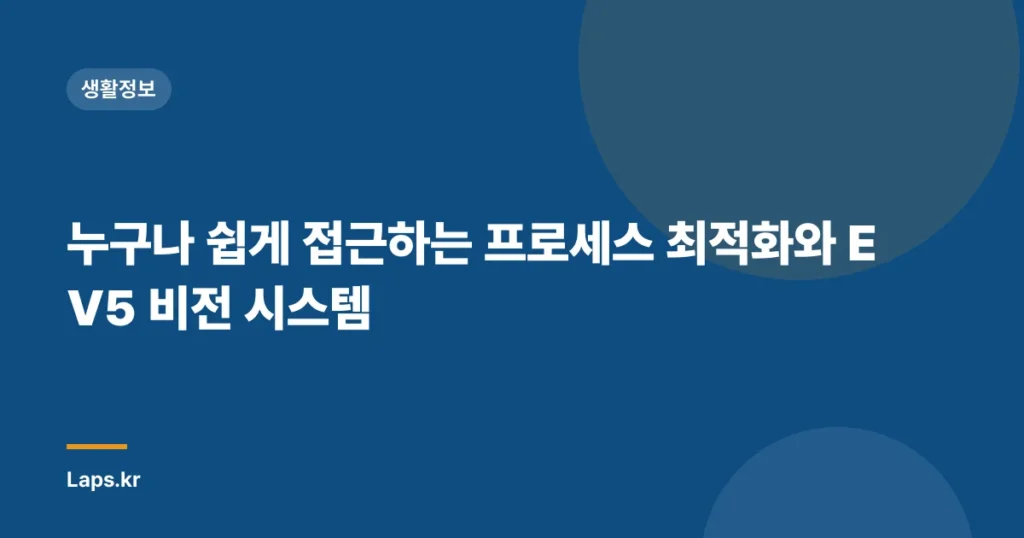 누구나 쉽게 접근하는 프로세스 최적화와 EV5 비전 시스템