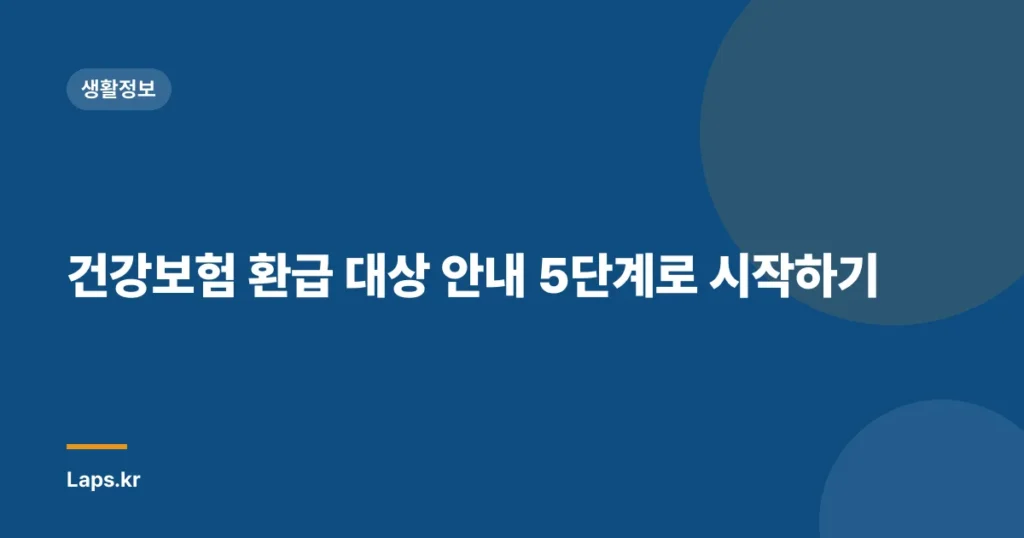 건강보험 환급 대상 안내 5단계로 시작하기