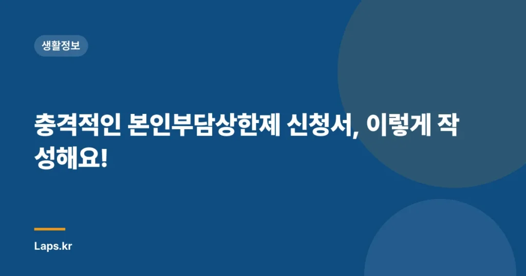 충격적인 본인부담상한제 신청서, 이렇게 작성해요!